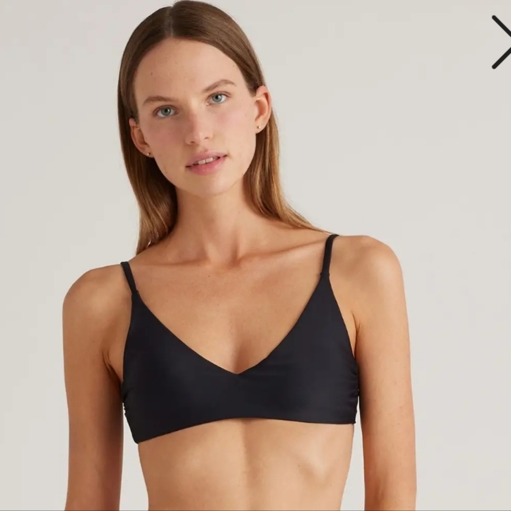 Quince Elegant Black Bikini Top